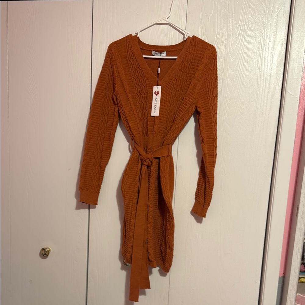Rust Orange Knit Dress